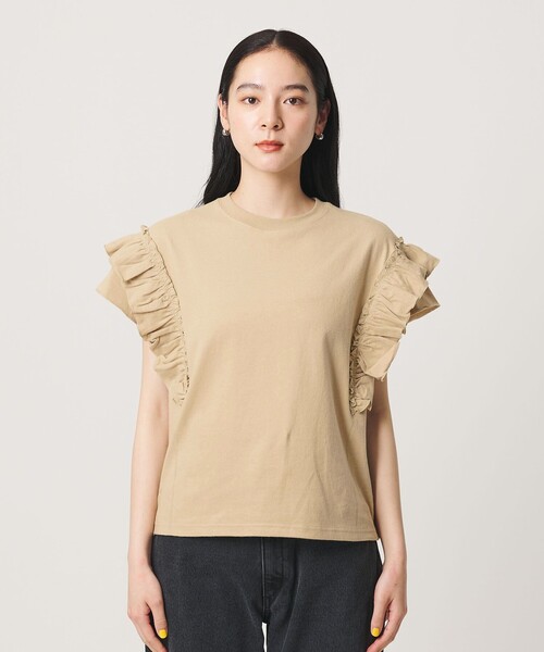 BEAUTY&YOUTH UNITED ARROWS（ビューティーアンドユースユナイテッドアローズ）の「コットンフリル ショートスリーブ カットソー（Tシャツ/カットソー・レディース・ダークグレー/ベージュ/ホワイト・FREE）」の21枚目の写真