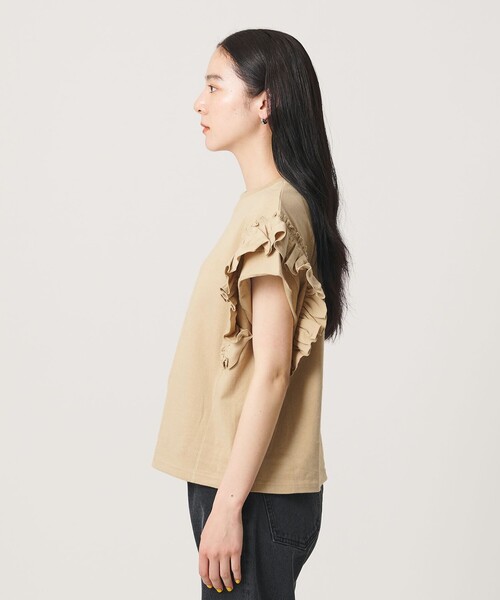 BEAUTY&YOUTH UNITED ARROWS（ビューティーアンドユースユナイテッドアローズ）の「コットンフリル ショートスリーブ カットソー（Tシャツ/カットソー・レディース・ダークグレー/ベージュ/ホワイト・FREE）」の10枚目の写真