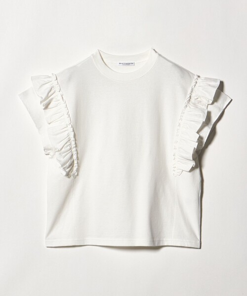 BEAUTY&YOUTH UNITED ARROWS（ビューティーアンドユースユナイテッドアローズ）の「コットンフリル ショートスリーブ カットソー（Tシャツ/カットソー・レディース・ダークグレー/ベージュ/ホワイト・FREE）」の12枚目の写真