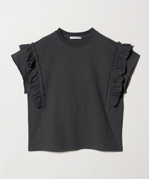 BEAUTY&YOUTH UNITED ARROWS（ビューティーアンドユースユナイテッドアローズ）の「コットンフリル ショートスリーブ カットソー（Tシャツ/カットソー・レディース・ダークグレー/ベージュ/ホワイト・FREE）」の4枚目の写真
