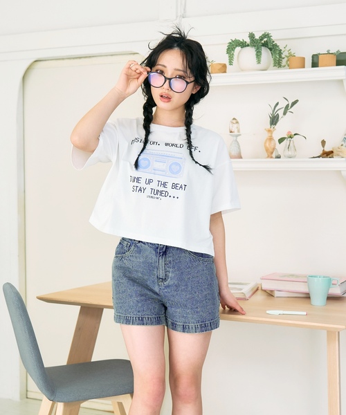 LOVETOXIC(ラブトキシック)の「エンボスロゴデニムショートパンツ(その他パンツ・キッズ・ライトブルー/ブルー/グレー・L:160cm/130cm/S:140cm/M:150cm)」の3枚目の写真