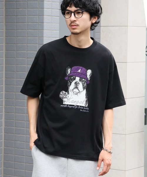 KANGOL（カンゴール）の「【KANGOL/カンゴール】別注 アニマルアップリケ刺繍 半袖Tシャツ（Tシャツ/カットソー・メンズ・ブラック系1/ホワイト系1/ホワイト系3/ブラック系3/ネイビー系1/ホワイト系2/ブラック系2/ネイビー系3/ネイビー系2・M/L）」の4枚目の写真