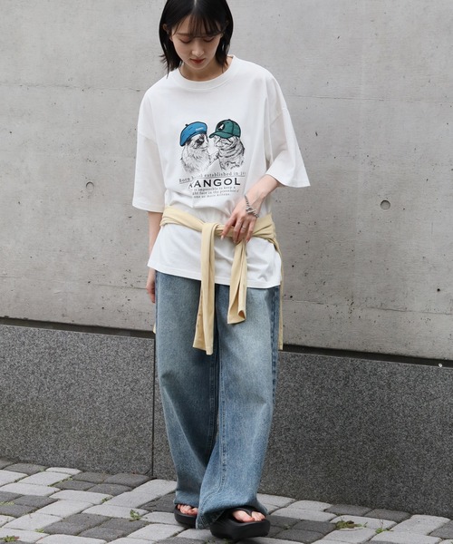 KANGOL（カンゴール）の「【KANGOL/カンゴール】別注 アニマルアップリケ刺繍 半袖Tシャツ（Tシャツ/カットソー・メンズ・ブラック系1/ホワイト系1/ホワイト系3/ブラック系3/ネイビー系1/ホワイト系2/ブラック系2/ネイビー系3/ネイビー系2・M/L）」の16枚目の写真