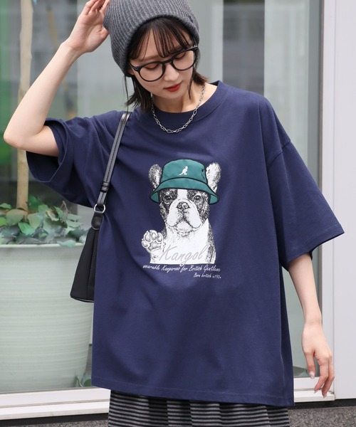 KANGOL（カンゴール）の「【KANGOL/カンゴール】別注 アニマルアップリケ刺繍 半袖Tシャツ（Tシャツ/カットソー・メンズ・ブラック系1/ホワイト系1/ホワイト系3/ブラック系3/ネイビー系1/ホワイト系2/ブラック系2/ネイビー系3/ネイビー系2・M/L）」の22枚目の写真