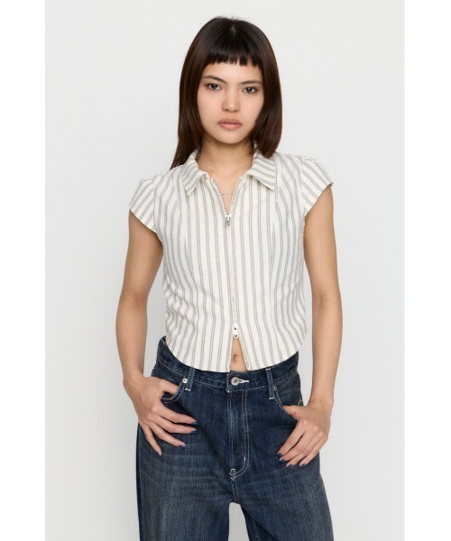STRIPE ZIP トップス（Tシャツ/カットソー）｜LAGUA GEM（ラグアジェム
