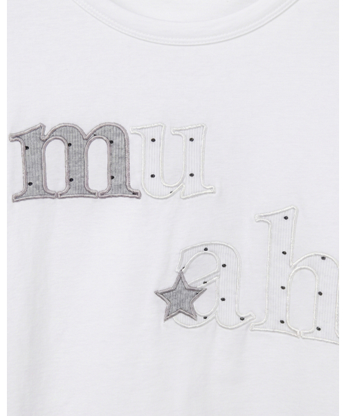 muahmuah（ムーアムーア）の「ドットスターパッチ半袖Tシャツ [6色]（Tシャツ/カットソー・レディース・ホワイト/ブラック/スカイブルー/ネイビー/イエロー/ピンク・FREE）」の21枚目の写真
