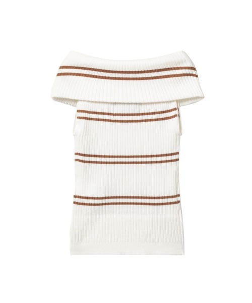 APEE BY A BATHING APE（エイピーバイアベイシングエイプ）の「OFF-SHOULDER STRIPES TOP（その他トップス・レディース・ネイビー/アイボリー・X-SMALL/SMALL）」の4枚目の写真