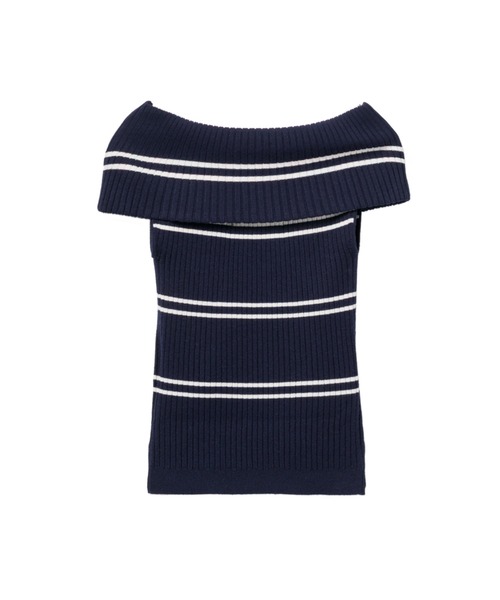 APEE BY A BATHING APE（エイピーバイアベイシングエイプ）の「OFF-SHOULDER STRIPES TOP（その他トップス・レディース・ネイビー/アイボリー・X-SMALL/SMALL）」の5枚目の写真