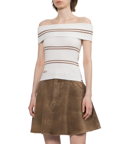 APEE BY A BATHING APE（エイピーバイアベイシングエイプ）の「OFF-SHOULDER STRIPES TOP（その他トップス・レディース・ネイビー/アイボリー・X-SMALL/SMALL）」の6枚目の写真