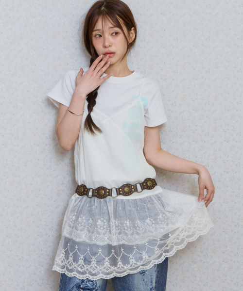 KIJIKO(キジコ)の「ke802. Lace Bustier Dress Ivory(ワンピース・レディース・アイボリー・FREE)」の2枚目の写真