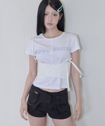 Corset Layered Sleeveless Top / White