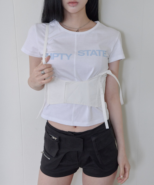41PRAY（サイルプレイ）の「Corset Layered Sleeveless Top / White（Tシャツ/カットソー・レディース・ホワイト・OS）」の3枚目の写真