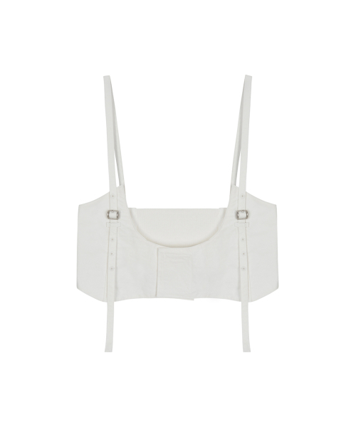 41PRAY（サイルプレイ）の「Corset Layered Sleeveless Top / White（Tシャツ/カットソー・レディース・ホワイト・OS）」の4枚目の写真