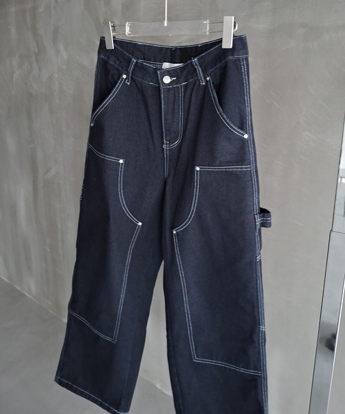 WESTBOY(ウエストボーイ)の「Y2K コントラストステッチ ダブルニーデニムパンツ WO26S13PT03(デニムパンツ・メンズ・ダークブルー・XL/M/L)」の6枚目の写真