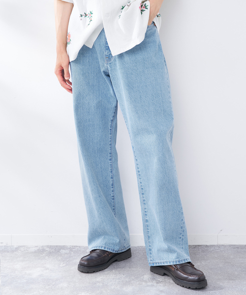 B.C STOCK(ベーセーストック)の「MID RISE STOVE PIPE JEAN(デニムパンツ・メンズ・ネイビー/ブルー/アイボリー・LARGE/MEDIUM)」の3枚目の写真