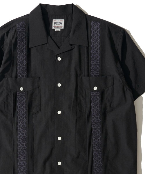 HOUSTON(ヒューストン)の「【HOUSTON / ヒューストン】CUBA SHIRT / キューバシャツ(シャツ/ブラウス・メンズ・オフホワイト/ブラック/ブルー・X-LARGE/MEDIUM/LARGE)」の1枚目の写真