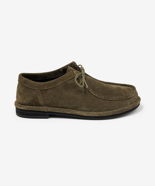 ATTACHMENT(アタッチメント)の「カウスエード チロリアンバブーシュ / COW SUEDE TYROLEAN BABOUCHE(モカシン/デッキシューズ・メンズ・カーキ/ブラック・42/41/43/44)」の2枚目の写真