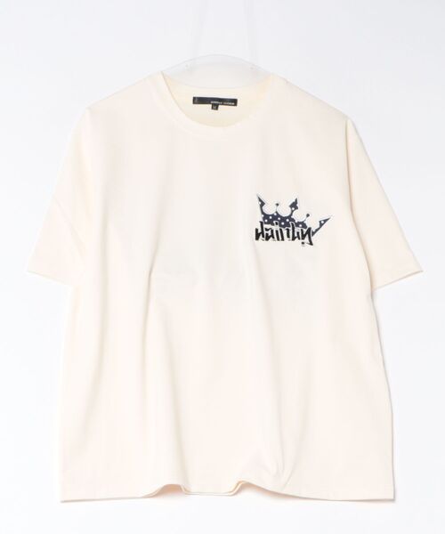 8(eight)(エイト)の「CROWNワッペン付Tシャツ(Tシャツ/カットソー・メンズ・ブラック/ピンク/アイボリー・LARGE/MEDIUM)」の1枚目の写真