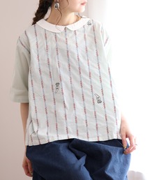 Emago（イマゴ）の「EMAGO すいすい刺繍ﾌﾞﾗｳｽ 半袖（シャツ/ブラウス）」