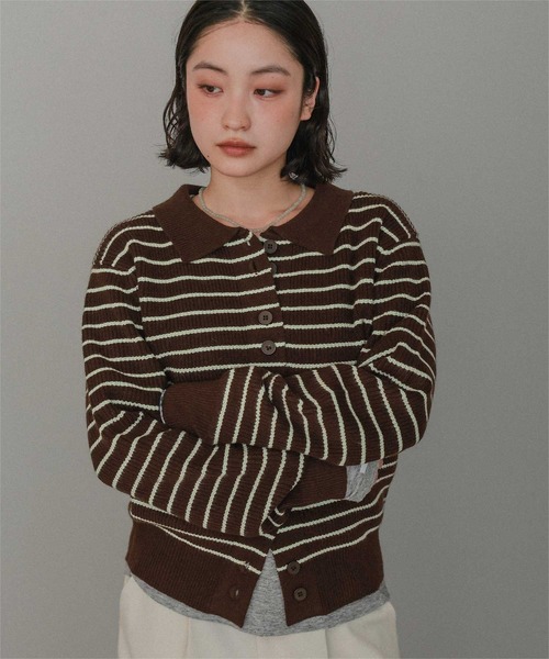 miette(ミエット)の「襟付きダブルボタンニットカーディガン(カーディガン/ボレロ・レディース・ネイビー/ブラウン/チャコール・FREE)」の10枚目の写真