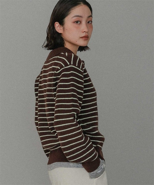 miette(ミエット)の「襟付きダブルボタンニットカーディガン(カーディガン/ボレロ・レディース・ネイビー/ブラウン/チャコール・FREE)」の16枚目の写真
