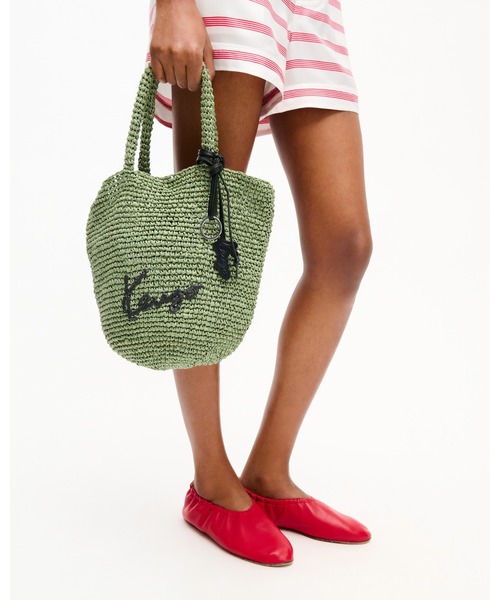KENZO(ケンゾー)の「スモール バスケット イン ラフィア(メッセンジャーバッグ・レディース・グリーン系その他・ONE SIZE)」の1枚目の写真