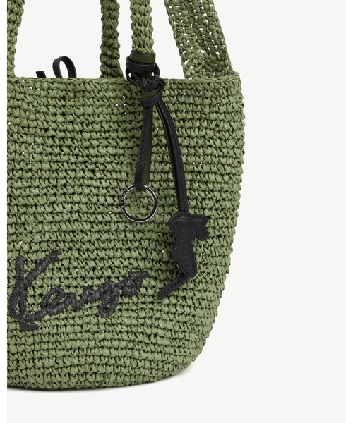 KENZO(ケンゾー)の「スモール バスケット イン ラフィア(メッセンジャーバッグ・レディース・グリーン系その他・ONE SIZE)」の4枚目の写真