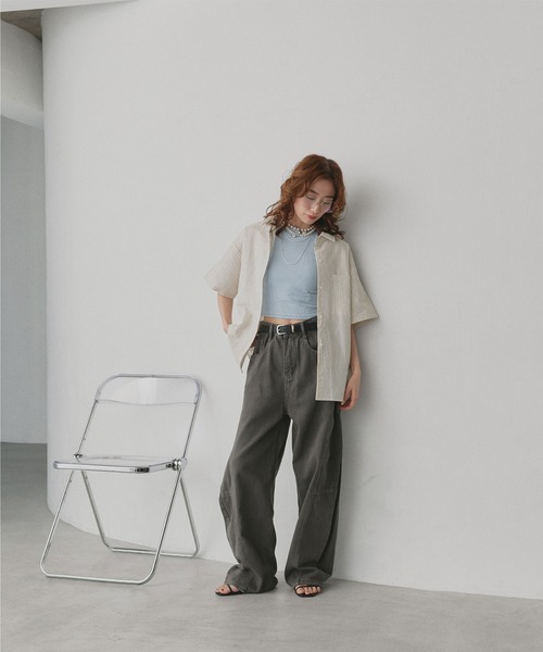 ad thie（アドティエ）の「カラーカーブデニムパンツ（デニムパンツ・レディース・ベージュ/ピンク/ブラウン/グレー・MEDIUM/LARGE）」の15枚目の写真