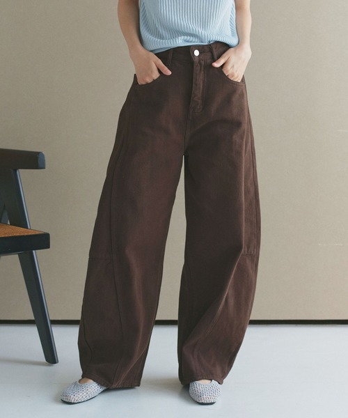 ad thie（アドティエ）の「カラーカーブデニムパンツ（デニムパンツ・レディース・ベージュ/ピンク/ブラウン/グレー・MEDIUM/LARGE）」の22枚目の写真