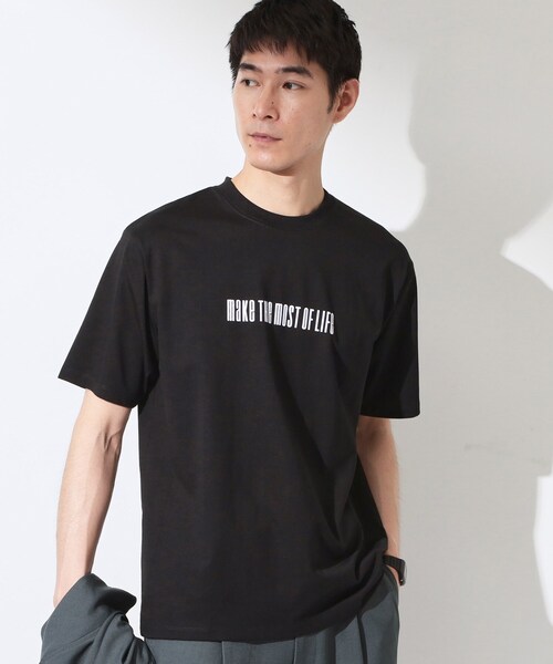 THE SHOP TK (ザ ショップ ティーケー )の「COOLロゴ半袖Tシャツ 接触冷感/洗濯機OK(Tシャツ/カットソー・メンズ・ブルー系その他2/オフホワイト/ブラック/ホワイト系3・02/04/03)」の3枚目の写真
