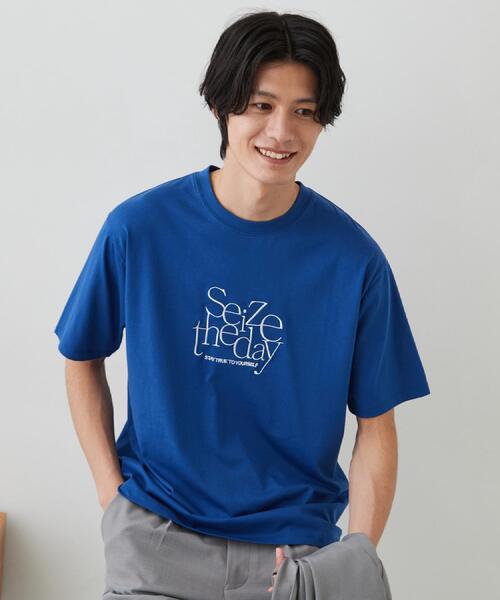 THE SHOP TK (ザ ショップ ティーケー )の「COOLロゴ半袖Tシャツ 接触冷感/洗濯機OK(Tシャツ/カットソー・メンズ・ブルー系その他2/オフホワイト/ブラック/ホワイト系3・02/04/03)」の5枚目の写真