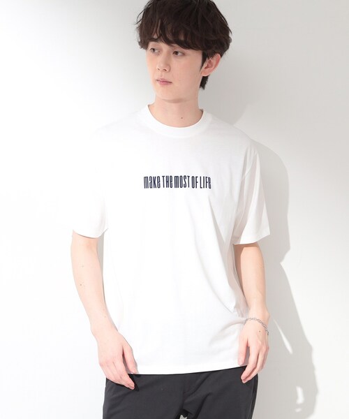 THE SHOP TK (ザ ショップ ティーケー )の「COOLロゴ半袖Tシャツ 接触冷感/洗濯機OK(Tシャツ/カットソー・メンズ・ブルー系その他2/オフホワイト/ブラック/ホワイト系3・02/04/03)」の7枚目の写真