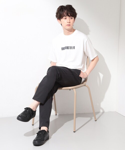 THE SHOP TK (ザ ショップ ティーケー )の「COOLロゴ半袖Tシャツ 接触冷感/洗濯機OK(Tシャツ/カットソー・メンズ・ブルー系その他2/オフホワイト/ブラック/ホワイト系3・02/04/03)」の9枚目の写真