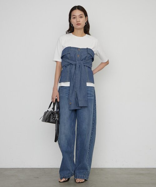 LOUNGEDRESS（ラウンジドレス）の「バレルレッグデニムパンツ（デニムパンツ・レディース・オフホワイト/ブルー・SMALL/MEDIUM）」の12枚目の写真