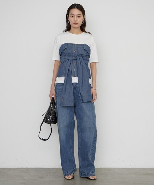 LOUNGEDRESS（ラウンジドレス）の「バレルレッグデニムパンツ（デニムパンツ・レディース・オフホワイト/ブルー・SMALL/MEDIUM）」の13枚目の写真
