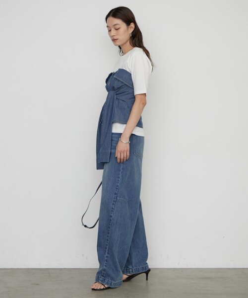 LOUNGEDRESS（ラウンジドレス）の「バレルレッグデニムパンツ（デニムパンツ・レディース・オフホワイト/ブルー・SMALL/MEDIUM）」の14枚目の写真