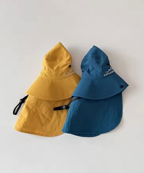 Bambin（ボンバン）の「【 Bambin / ボンバン 】 キッズ ネックガード付き UVカット サンハット / あご紐付き 日よけ 帽子（ハット・キッズ・イエロー/ブルー/ベージュ・FREE）」の22枚目の写真