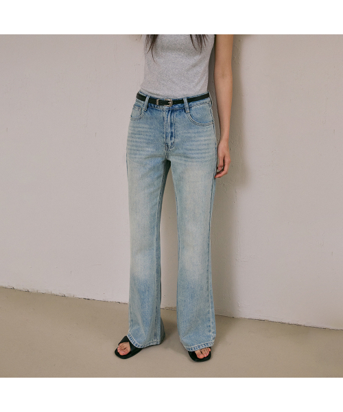 LAP(ラップ)の「ヴィンテージキャットウォッシングロングブーツカットパンツ AS2DP463(デニムパンツ・レディース・ライトインディゴブルー・SMALL/MEDIUM)」の3枚目の写真
