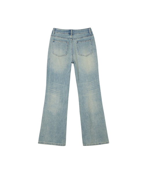 LAP(ラップ)の「ヴィンテージキャットウォッシングロングブーツカットパンツ AS2DP463(デニムパンツ・レディース・ライトインディゴブルー・SMALL/MEDIUM)」の6枚目の写真