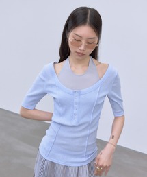 HALTER DESIGN LAYERED TOPS / ホルターデザイン レイヤード トップス