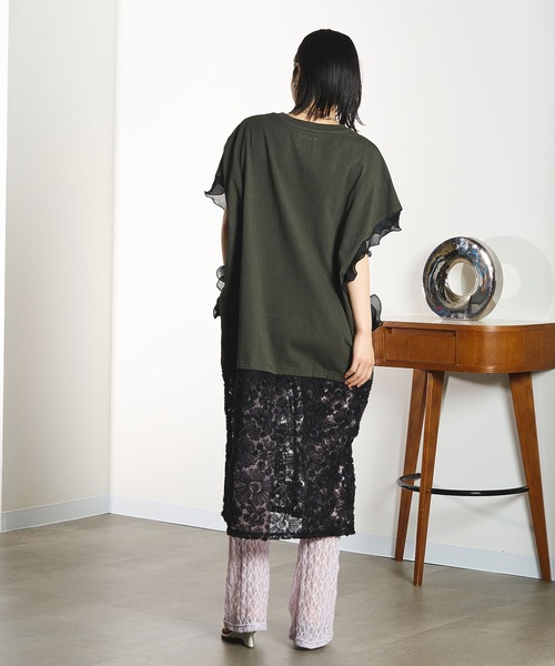 ROSE BUD(ローズバッド)の「OKIRAKU×ROSEBUD/LACE SKIRT LOGO DRESS(ワンピース・レディース・オートミール/ブラック・ONE SIZE)」の14枚目の写真