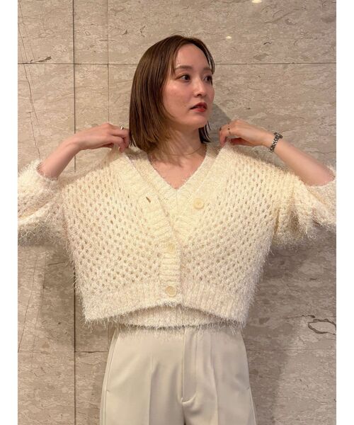 LAGUNAMOON(ラグナムーン)の「フェザーヤーンニットカーディガン(カーディガン/ボレロ・レディース・アイボリー/ブルー/ピンク・FREE)」の21枚目の写真