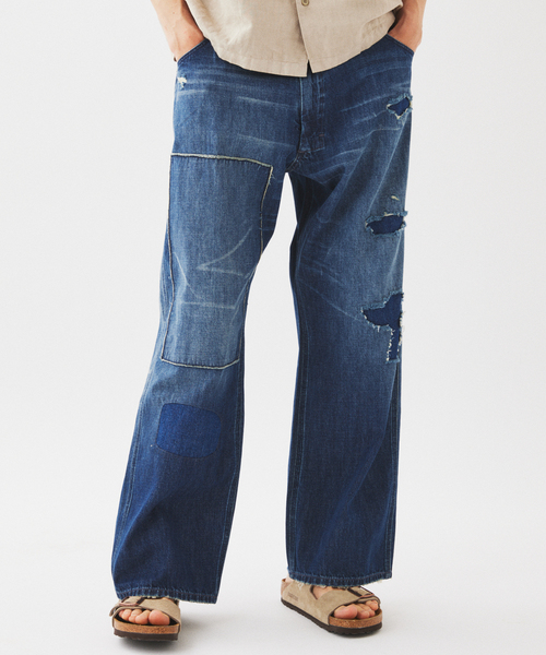 JOURNAL STANDARD relume(ジャーナルスタンダード レリューム)の「<Relume Jeans>リメイク ライトオンス デニムペインターパンツ(デニムパンツ・メンズ・ネイビー/ブラック・LARGE/MEDIUM)」の6枚目の写真