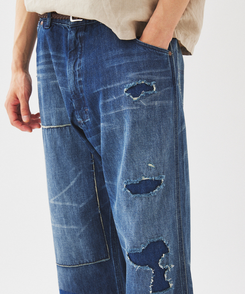 JOURNAL STANDARD relume(ジャーナルスタンダード レリューム)の「<Relume Jeans>リメイク ライトオンス デニムペインターパンツ(デニムパンツ・メンズ・ネイビー/ブラック・LARGE/MEDIUM)」の10枚目の写真