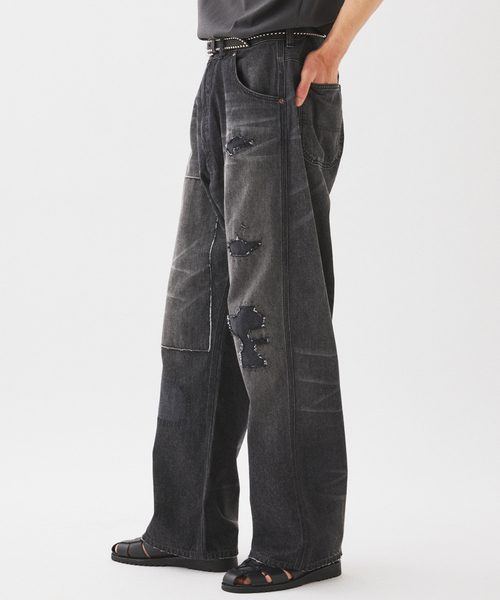 JOURNAL STANDARD relume(ジャーナルスタンダード レリューム)の「<Relume Jeans>リメイク ライトオンス デニムペインターパンツ(デニムパンツ・メンズ・ネイビー/ブラック・LARGE/MEDIUM)」の21枚目の写真