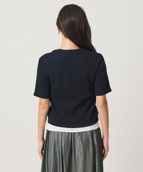 A DAY IN THE LIFE UNITED ARROWS(アデイインザライフユナイテッドアローズ)の「ジャガード ミニケーブルカーディガン 5分袖 <A DAY IN THE LIFE>(カーディガン/ボレロ・レディース・ダークグレー/ネイビー/ナチュラル・FREE)」の7枚目の写真