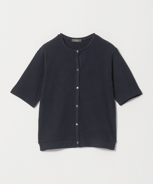 A DAY IN THE LIFE UNITED ARROWS(アデイインザライフユナイテッドアローズ)の「ジャガード ミニケーブルカーディガン 5分袖 <A DAY IN THE LIFE>(カーディガン/ボレロ・レディース・ダークグレー/ネイビー/ナチュラル・FREE)」の8枚目の写真