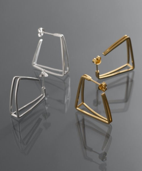 YArKA（ヤーカ）の「【YArKA/ヤーカ】frame design earing(pierce)[FLDEP] / フレームデザインピアス（ピアス（両耳用）・レディース・シルバー/ゴールド・FREE）」の3枚目の写真
