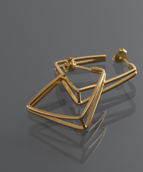 YArKA（ヤーカ）の「【YArKA/ヤーカ】frame design earing(pierce)[FLDEP] / フレームデザインピアス（ピアス（両耳用）・レディース・シルバー/ゴールド・FREE）」の10枚目の写真