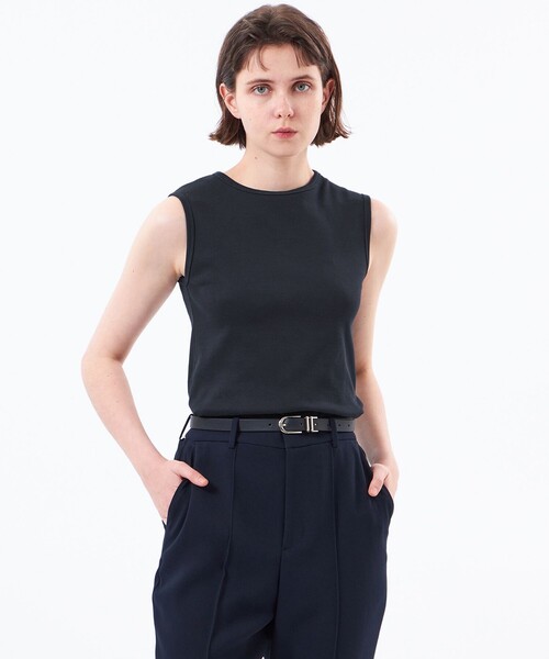 MACKINTOSH PHILOSOPHY（ﾏｯｷﾝﾄｯｼｭ ﾌｨﾛｿﾌｨｰ）の「マイクロリブタンクトップ（Tシャツ/カットソー・レディース・オフホワイト/ダークネイビー/ピンク系その他2・38）」の2枚目の写真